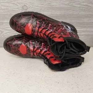 Shoes Jack Skellington Red Black Combat Boots Nightmare Before